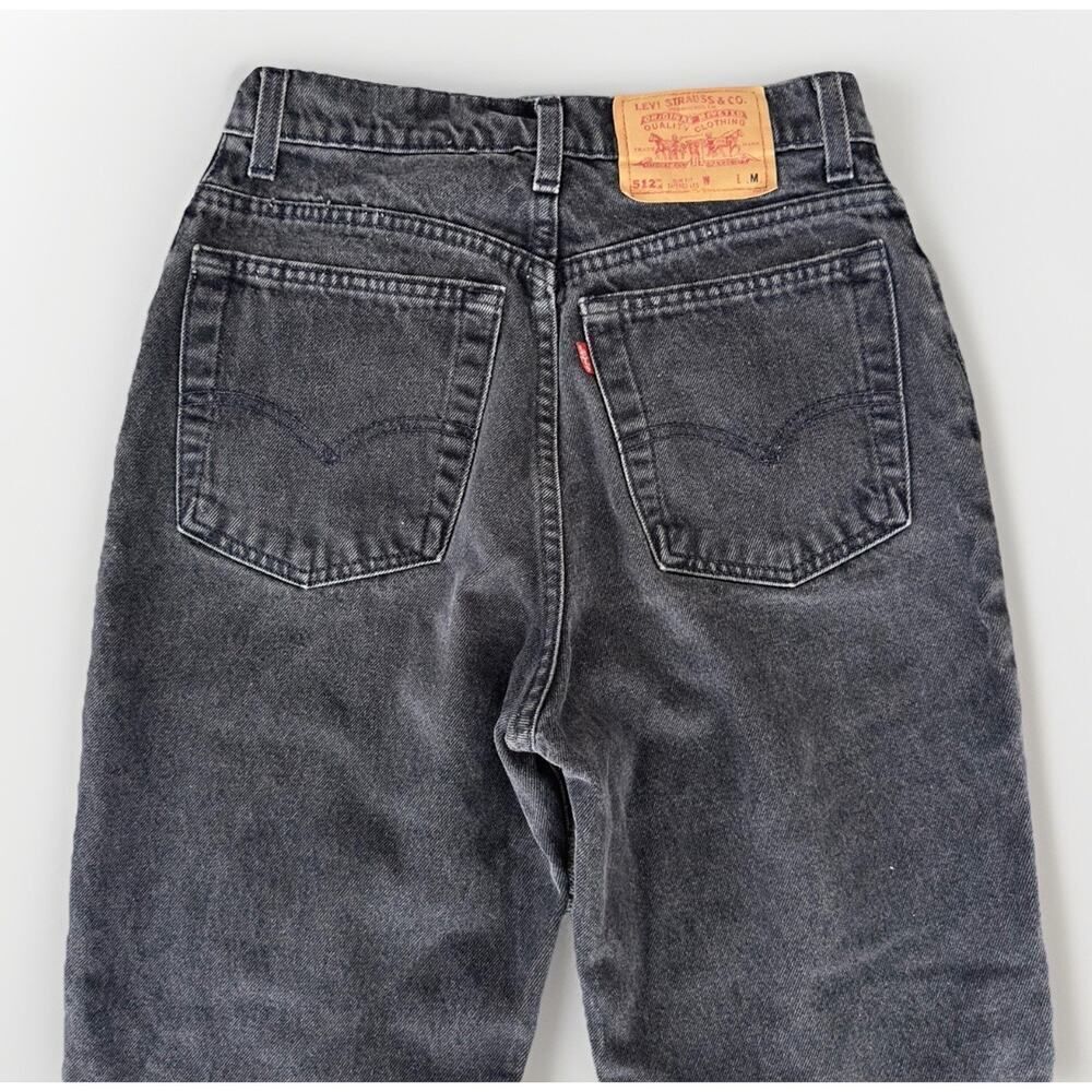 Vintage‎ 512 Levis Jeans Womens 25x29 Black Denim Slim Fit Tiny Waist USA Made